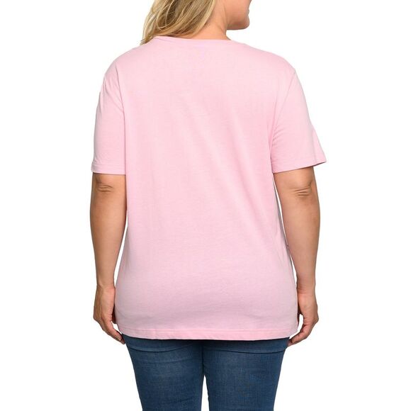 New Disney Plus Size Women's Mickey & Minnie Mouse T-Shirt Pink Back To Back - Picture 5 of 6